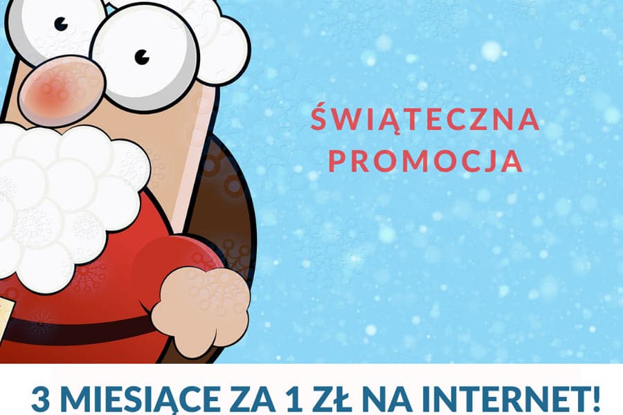 Promocja świąteczna: 3 miesiące za 1 zł na szybki Internet światłowodowy