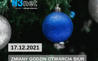 Skrócone godziny pracy w dniu 17.12.2021